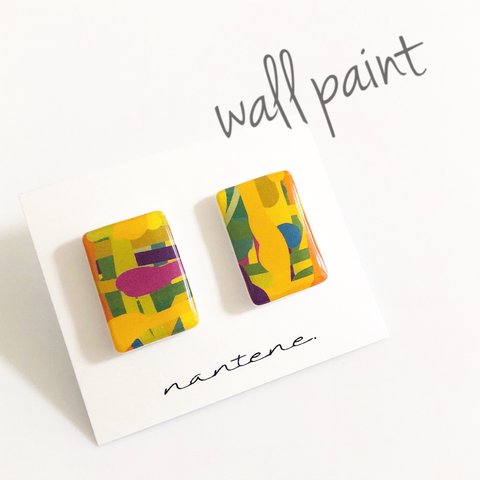 『wall paint』ピアス/イヤリング　ブラック