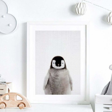 A4 アートポスター 「ペンギン」　おしゃれ インテリア 雑貨 アニマル 北欧