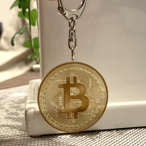 【送料無料】仮想通貨風キーホルダー UV作品 暗号資産 ビットコイン コイン イラストキーホルダー カラー 飾り 