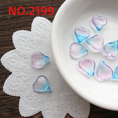 NO.2199チェコガラスビーズ フラワー 花びら(ピンク×水色)