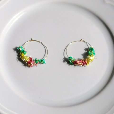 デート❤お花見にフープピアス