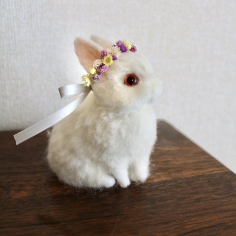 羊毛フェルト　うさぎ🐰選べるヘアドレス💐