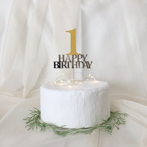 《特集掲載》1歳 お誕生日 ♩ ケーキトッパー  飾り付けに【202】
