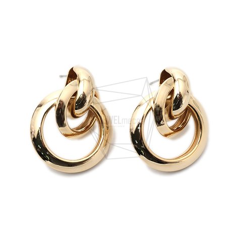 ERG-1557-G【2個入り】マルチリンクサークルピアス  ,Multi Linked Circles Earring