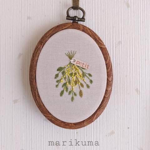 【送料無料】mimosaスワッグ＊アンティーク刺繍枠