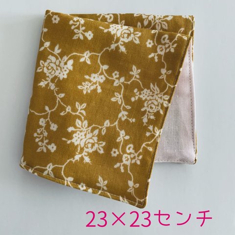 大人の花柄【23×23センチ】ガーゼハンカチ