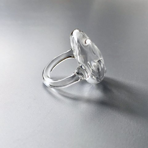 こぼれないアロマリング -Clear Stone- Lサイズ　石塊ishikoro　指輪