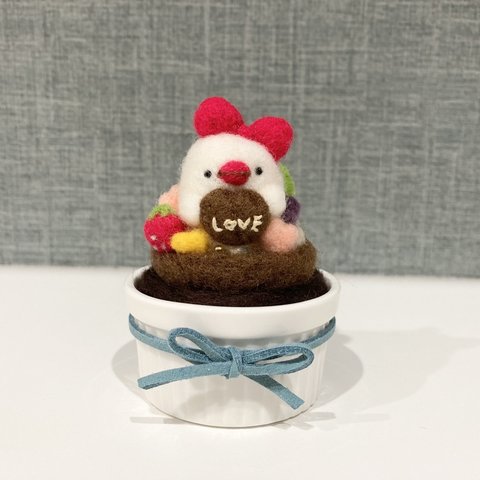 文鳥バレンタイン　カップケーキ