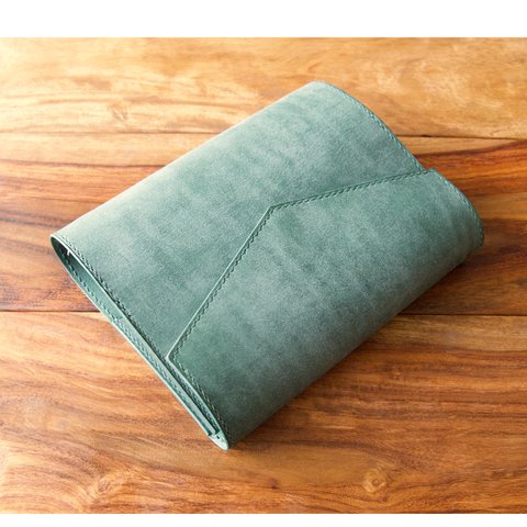 【Y様オーダー品】システム手帳 Green【Flap】