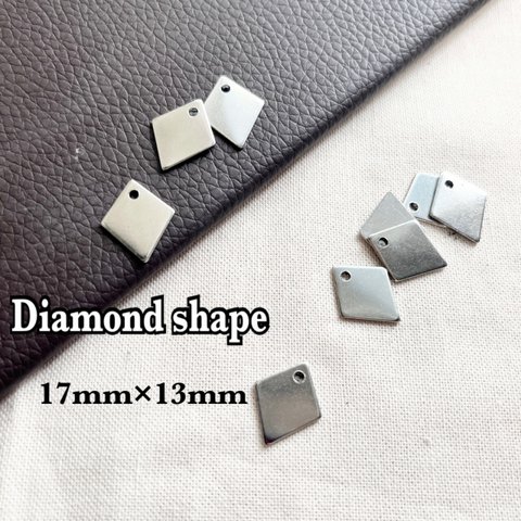 刻印可能　オリジナルメタルパーツ　Diamond shape　1セット5枚～