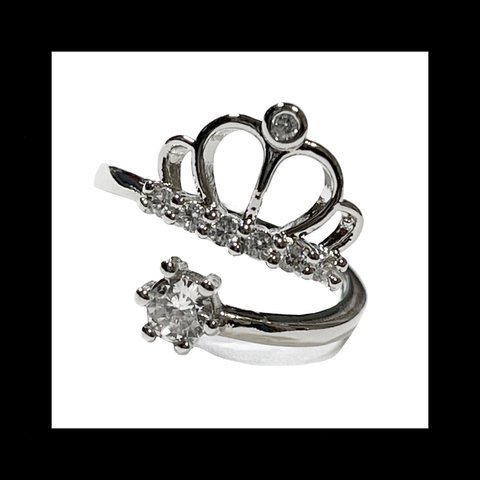 再販 silver925【zirconia_crown RING】王冠 ジルコニア キラキラ 病みかわいい ピープス シルバー パンク ロック メンズ 個性的 銀 ユニセックス  ストリート モード 