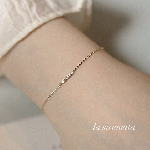 受注製作 ブレスレット ＊ zirconia bar line bracelet