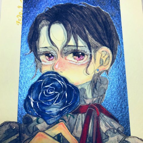 原画イラスト　『唇に薔薇を』