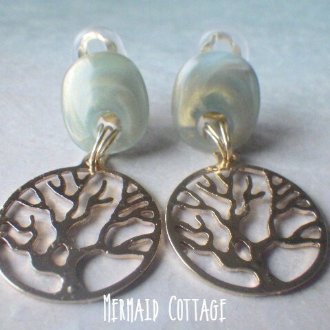 Coral Seaside Earrings 　コーラルの大ぶりイヤリング☆マーブルシー