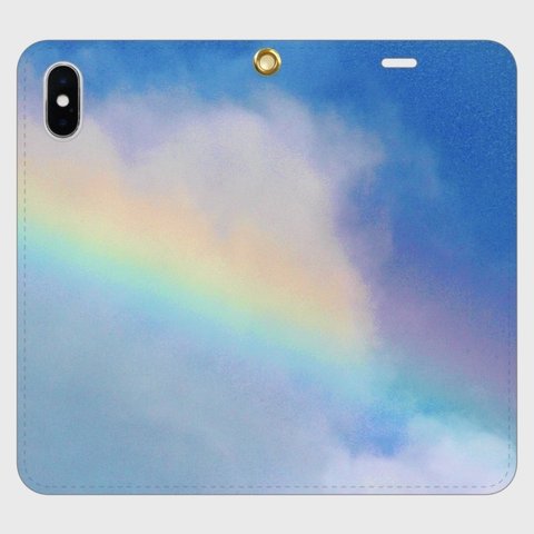 『Rainbow carrying happiness』 手帳型スマホケース ベルト帯なし【全機種対応・iPhone/Android】.