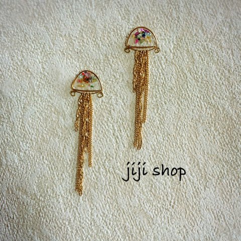 jellyfishピアス  〜虹色クラゲ