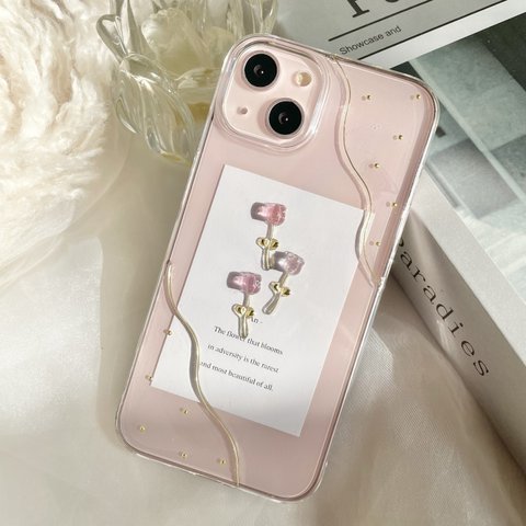 ウォーターチューリップのiPhoneケース(pink)