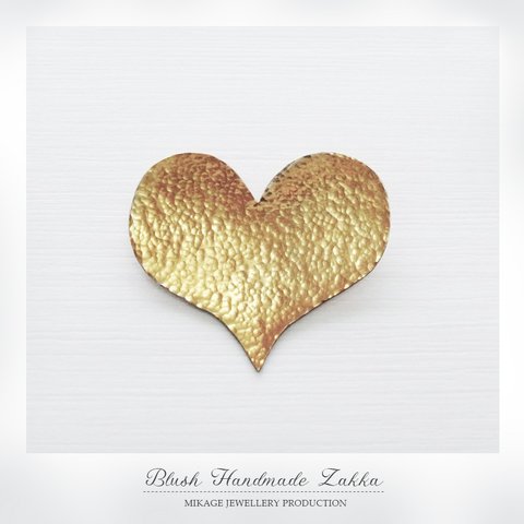 〚 heart 〛sv925 simple heart brooch (gold-plated ver.)