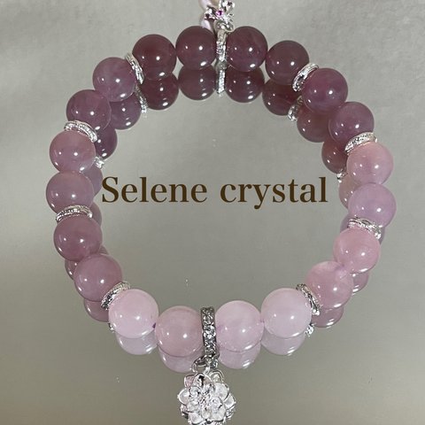 ピンクトルマリン　グラデーション　ブレスレット　　蓮　Selene crystal