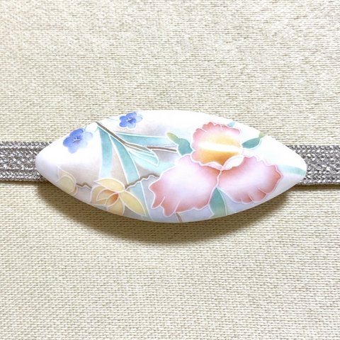 ヴィンテージ 陶器製 帯留め (花・フラワー・カトレア)