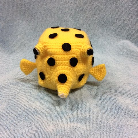 かぎ針編み海洋生物ハコフグ (M size)かわいい編みぐるみ　Crochet Sea Creatures Boxfish (M size) Amigurumi 