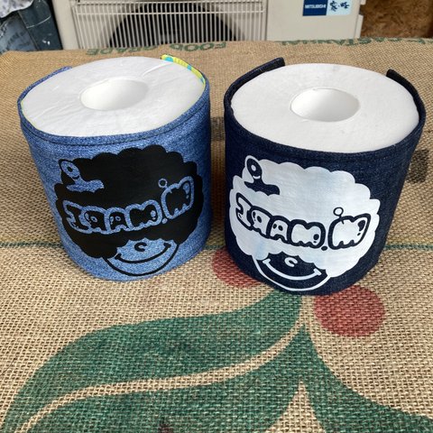 デニムトイレットペーパーカバー 2個セット ハンドメイド