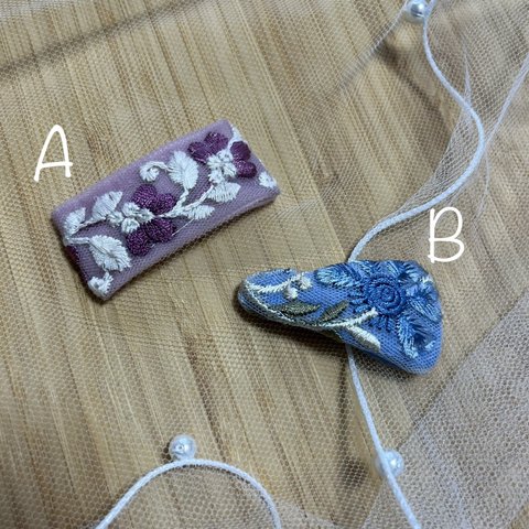 インド刺繍 パッチンピン(mini) 