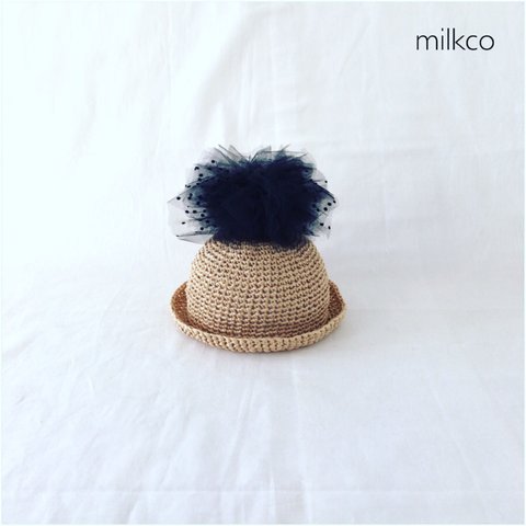 ボーラーハット  麦わら帽子 milkco