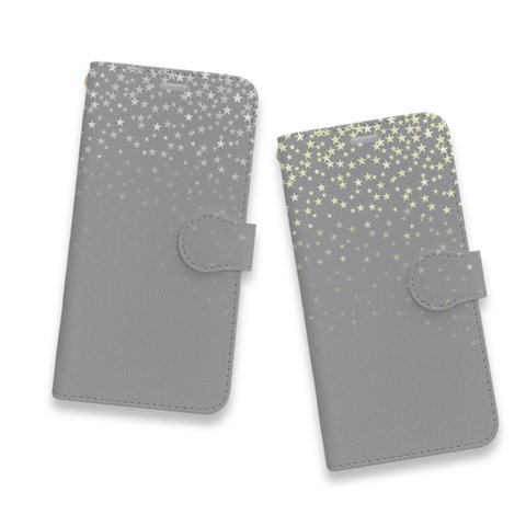 Twinkling Stars★Gray　スマホケース　iPhoneケース