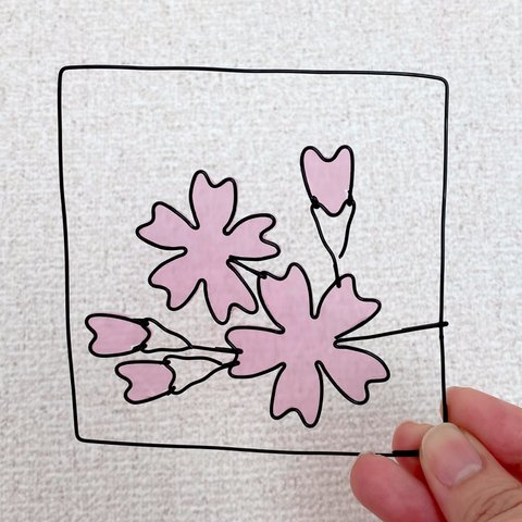 桜♡ステンドグラス風アートパネル