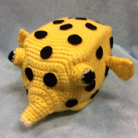 かぎ針編み海洋生物ハコフグ (L size)かわいい編みぐるみ　Crochet Sea Creatures Boxfish (L size) Amigurumi
