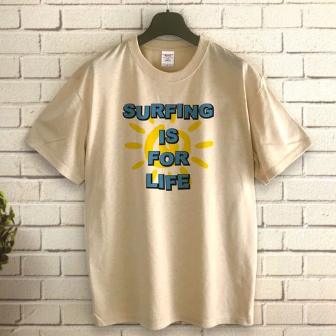 Surfing is for life / SUN サーフTシャツ / BEIGE
