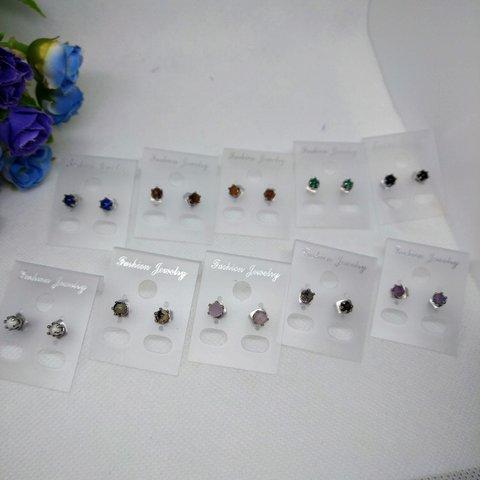 ♡天然石♡つけっぱなしセカンドピアス♡4mm♡シリーズ3♡