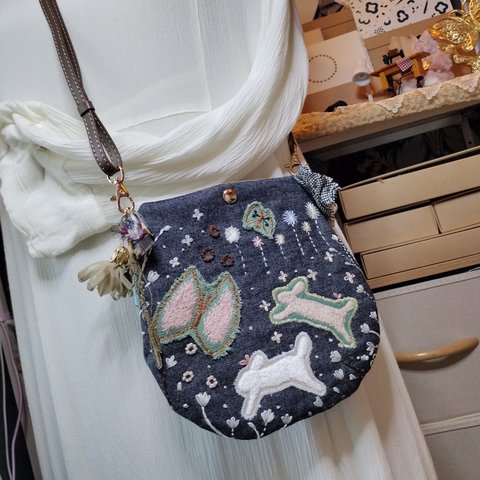 ✢幸 series✢ B6999　ハンドメイド　バッグ　刺繍　手刺繍