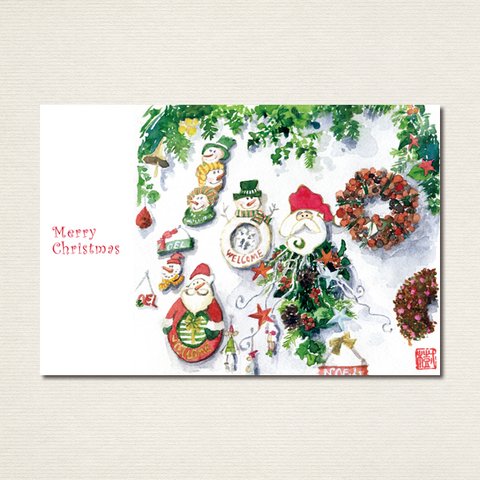 〈クリスマスセレクト〉水彩画ポストカード6枚セットA