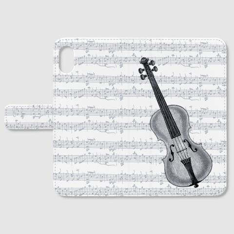 (iPhone用)バイオリンの手帳型スマホケース