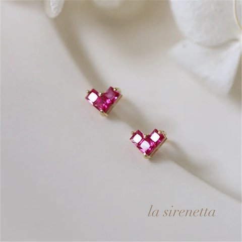 受注製作 ＊ magenta heart pierce