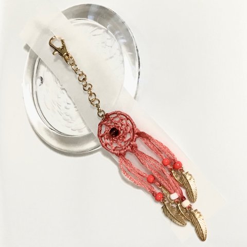 Dreamcatcher salmon pink ストラップ