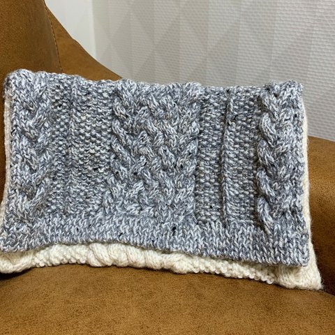 縄編みウールのクラッチバッグ