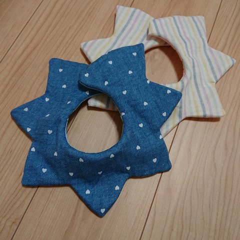 星形 ハンドメイド スタイ ２枚組