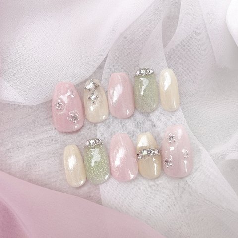 ショートバレリーナ basic blossom ネイルチップ