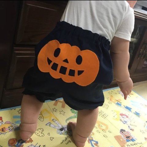 ハロウィン かぼちゃパンツ🎃紺色70〜120cm ２サイズ