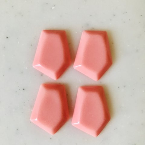 Pink Geometric Pentagon Cabochons