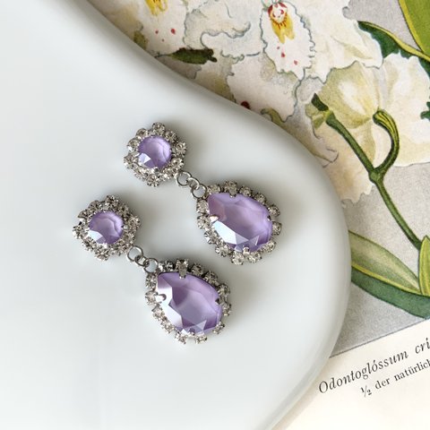 crystal lilac pierce / earring