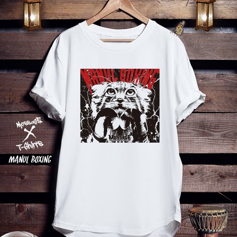 マヌルネコTシャツ「MANUL BOXING」