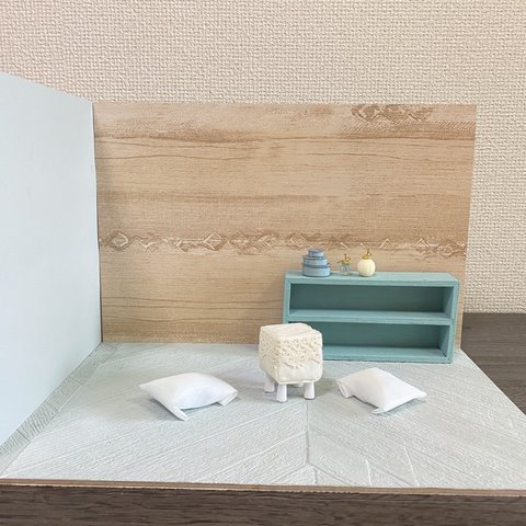 ＊撮影ボードとBOX＊ミニチュア ドールハウス 箱　背景 家具 オビツ　リカちゃん