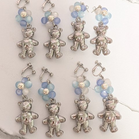 new♡teddybearピアス/イヤリング