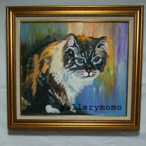 マンチカン　  猫  絵画  油絵  原画  アート oilpainting  