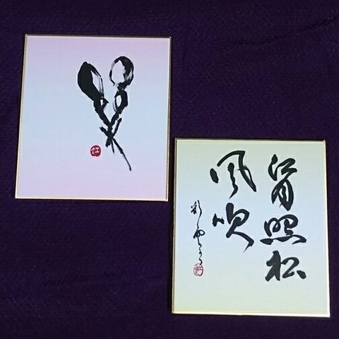 ミニ(寸松庵)色紙 ２枚セット No.3