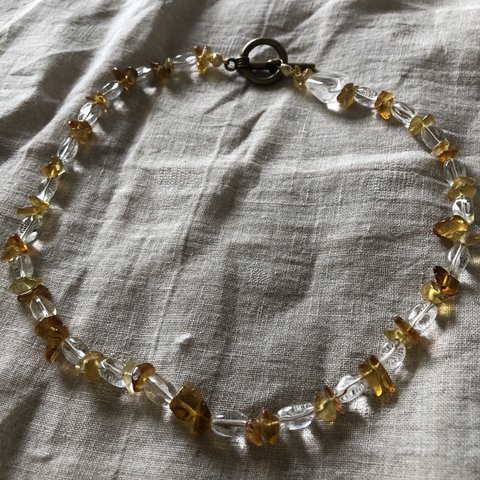 Amber crystal necklace 